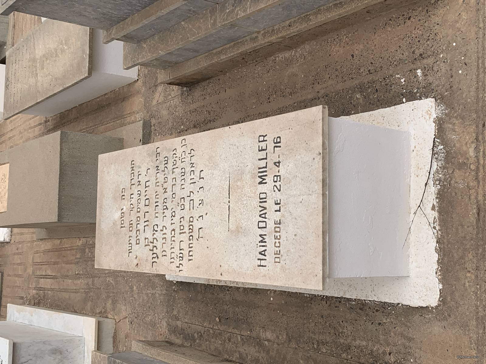 Pierre tombale de HAÏM DAVID MILLER
